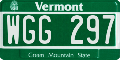 VT license plate WGG297