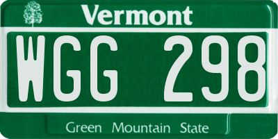 VT license plate WGG298