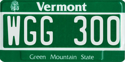 VT license plate WGG300