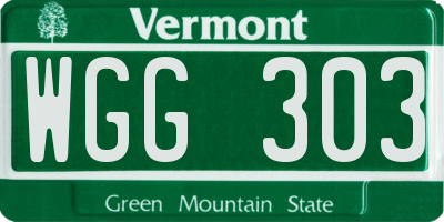 VT license plate WGG303