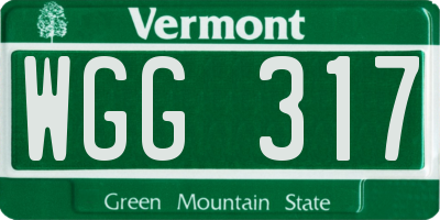 VT license plate WGG317