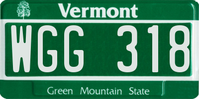 VT license plate WGG318