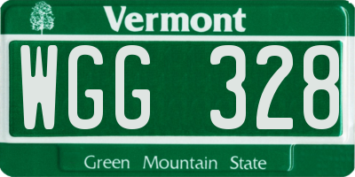 VT license plate WGG328