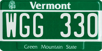 VT license plate WGG330