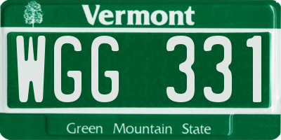 VT license plate WGG331