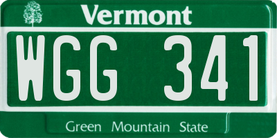 VT license plate WGG341