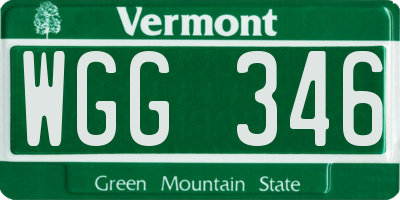 VT license plate WGG346