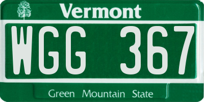 VT license plate WGG367