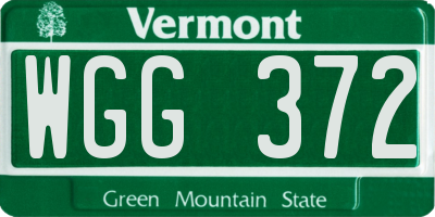 VT license plate WGG372