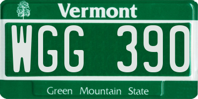 VT license plate WGG390