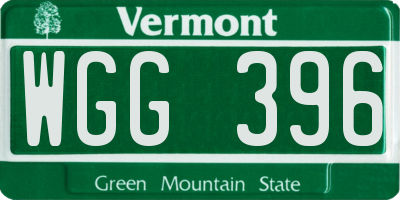 VT license plate WGG396