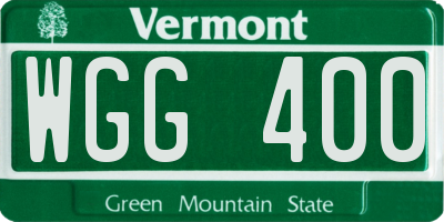 VT license plate WGG400