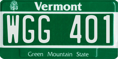 VT license plate WGG401