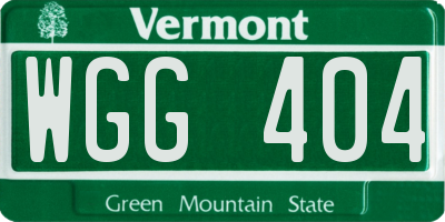 VT license plate WGG404