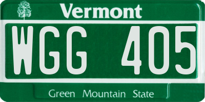 VT license plate WGG405