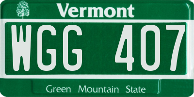 VT license plate WGG407