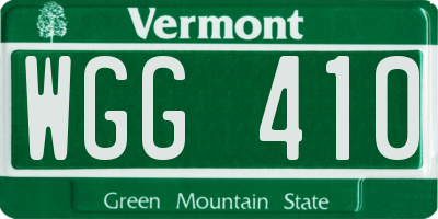 VT license plate WGG410