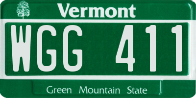 VT license plate WGG411