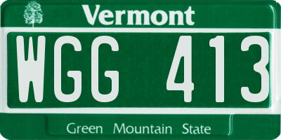 VT license plate WGG413