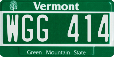 VT license plate WGG414