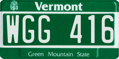 VT license plate WGG416