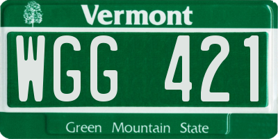 VT license plate WGG421