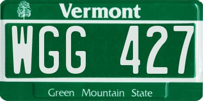 VT license plate WGG427