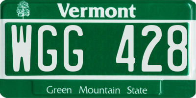 VT license plate WGG428