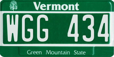 VT license plate WGG434