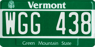 VT license plate WGG438