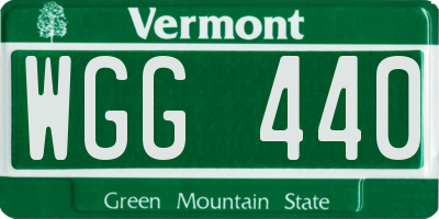 VT license plate WGG440