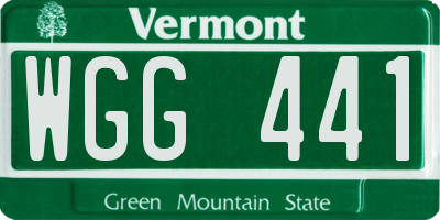 VT license plate WGG441