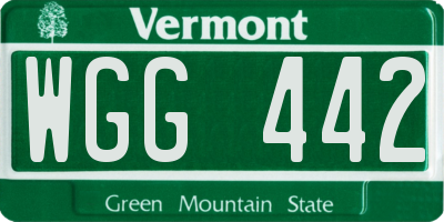 VT license plate WGG442