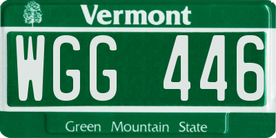 VT license plate WGG446