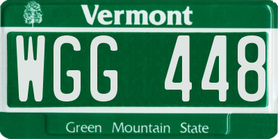 VT license plate WGG448
