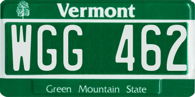 VT license plate WGG462