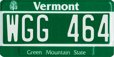 VT license plate WGG464
