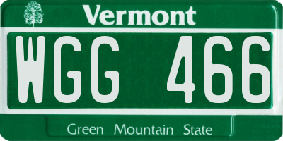 VT license plate WGG466