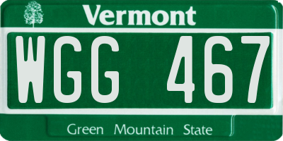 VT license plate WGG467