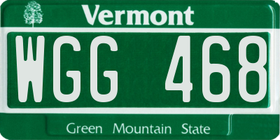 VT license plate WGG468