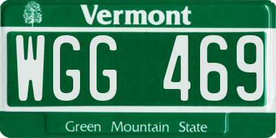 VT license plate WGG469