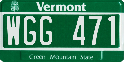 VT license plate WGG471