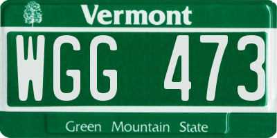 VT license plate WGG473