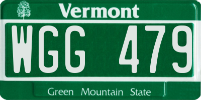 VT license plate WGG479