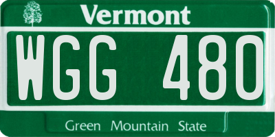 VT license plate WGG480