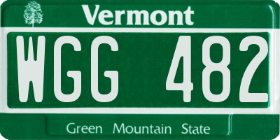 VT license plate WGG482