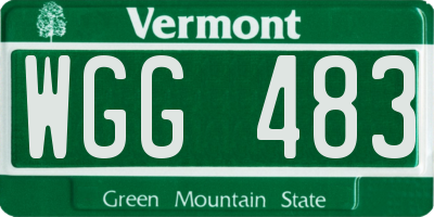 VT license plate WGG483