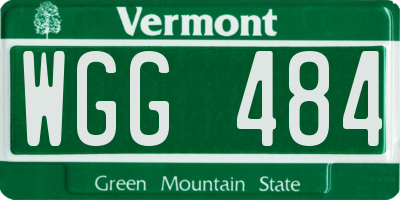 VT license plate WGG484
