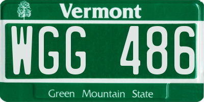 VT license plate WGG486