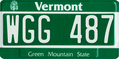 VT license plate WGG487